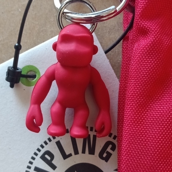 NWT Kipling Creativity red nylon pouch or wristlet or cosmetic bag with monkey ♥ - Picture 5 of 16
